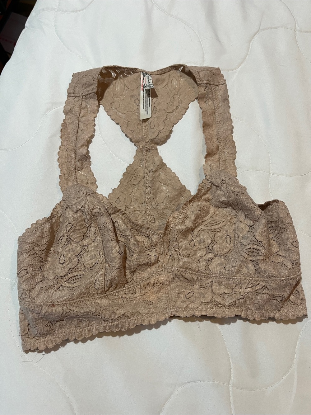 Free People Nude Floral Lace Bralette